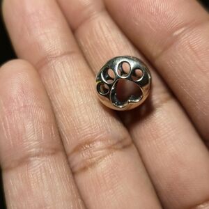 Pandora Silver Paw Print Charm Bead
